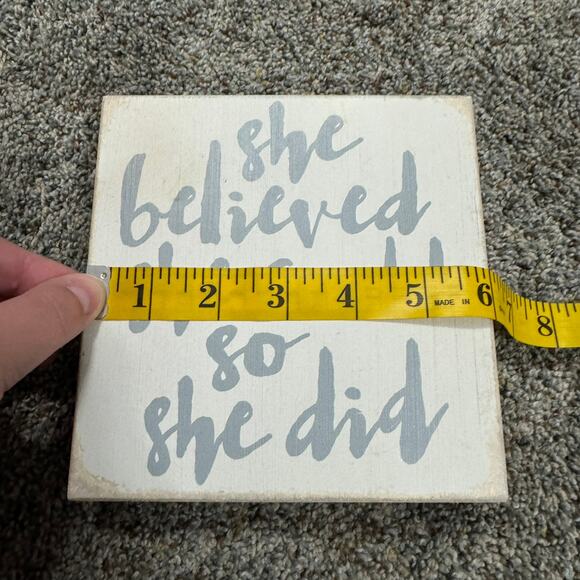 Sixtrees Quill to Paper Small Desk Shelf Sign She Believed She Could So She Did - Picture 7 of 9